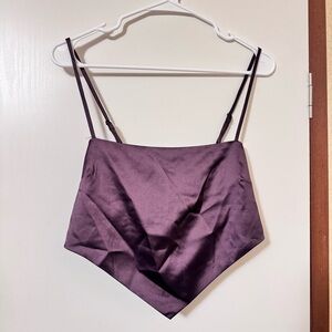 Forever 21 Purple Satin Handkerchief Top